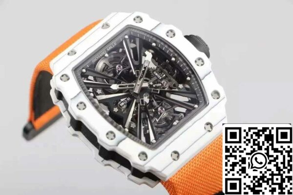 3 65 32a35f68 5665 43ba a91a 44ed8005efc2 Richard Mille RM12-01 Tourbillon 1:1 Best Edition RM Factory Koolstofvezel Kast Oranje Band