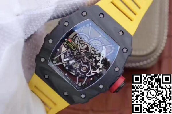 3 678 Richard Mille RM35-02 KV Factory 1:1 Best Edition Swiss ETA8215 Cinturino in gomma gialla