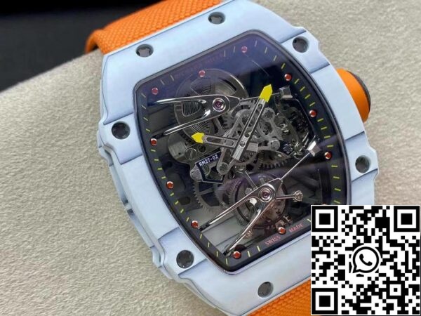 3 67 b6e17293 b867 46f9 9fcc d2da6c06e396 Richard Mille RM27-02 1:1 Best Edition RM Fabriekskelet Tourbillon Oranje Band