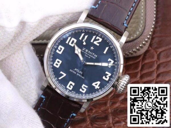 3 701 Zenith Pilot Type 20 Extra Special XF Factory 1:1 Best Edition Suizo ETA2824 Esfera y agujas azules superluminosas