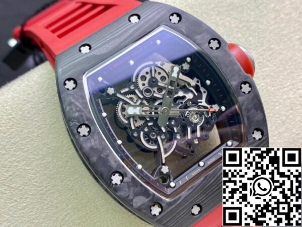 3 72 36eb6841 eac7 4ad9 87d3 98a52a0ad46d Richard Mille RM055 1:1 Best Edition KV Factory V2 Kolfiber Röd Rem