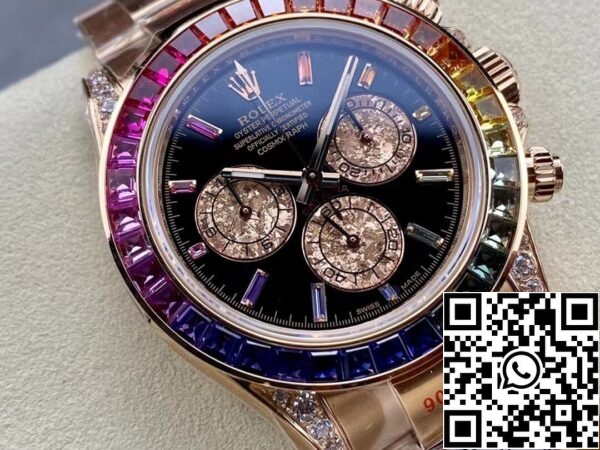 3 73 6a212aec 607a 4127 97a6 6e949ed16158 Rolex Daytona 116595 RAINBOW Rose Gold 1:1 Best Edition IPK Factory Rose Gold