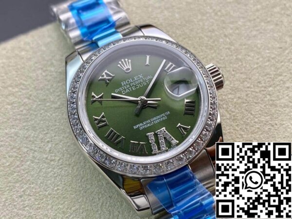 3 73 dd1a6c73 6244 4ff3 8aa2 c3c8474d39f7 Rolex Datejust 28MM 1:1 Best Edition BP gyári gyémántokkal kirakott zöld számlapja