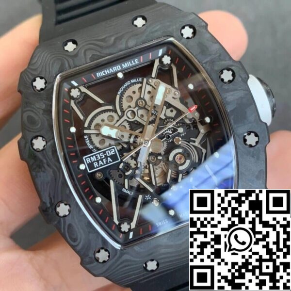 3 74 3eeede2e 14fb 45bd 95ab b1d35289c7de Richard Mille RM035-02 1:1 Best Edition KV Factory Carbon Fiber Black Strap