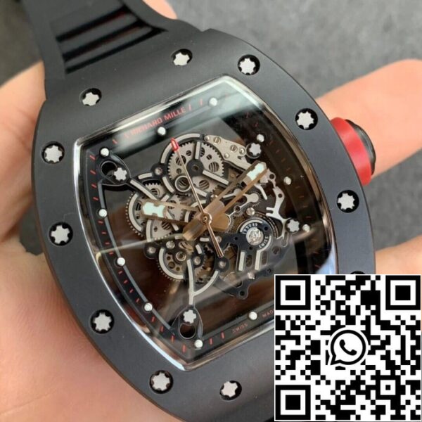 3 75 ad4620e9 69bb 4ea4 9a8a 02c928d73469 Richard Mille RM055 1:1 Meilleure édition KV Factory V2 Bracelet en céramique noir