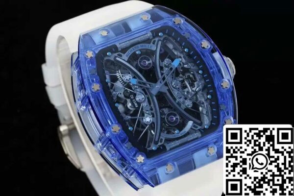 3 76 2623e6be b981 48cc 9dfb 296ab7e3c5ee Richard Mille RM053-02 Tourbillon 1:1 Best Edition RM Factory Blue Transparent Case