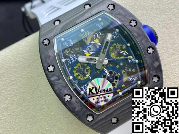 3 78 09ac90a5 c9b5 4ac8 bbfd 18da8aa61804 Richard Mille RM011 1:1 베스트 에디션 KV 팩토리 카본 파이버 화이트 스트랩