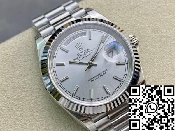 3 7 998dcd05 31ce 4599 b234 f60a0b5c034c Rolex Day Date 40MM 1:1 Най-добро издание EW Фабрика сребърен циферблат