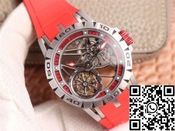 3 80 d73994fa 4c43 4e25 b97d 6129ec058c6e Roger Dubuis Excalibur Spider RDDBEX0572 Hollow Flight Tourbillon 1:1 Best Edition JB Factory Red Strap Swiss RD505SQ