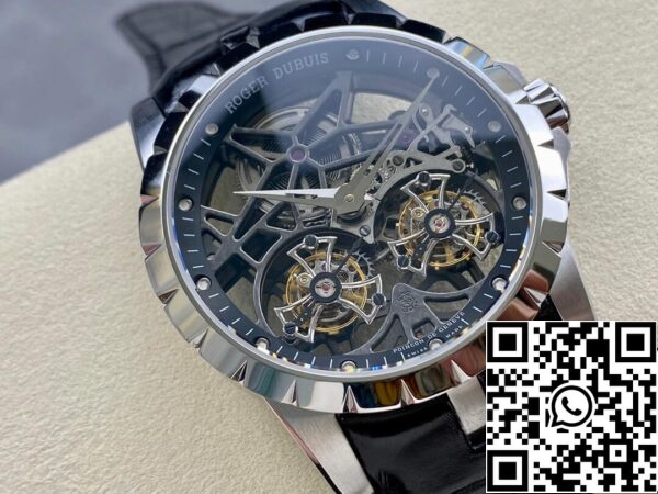 3 80 f6daef59 9f3c 4235 989c aa1d3bcfdb49 Roger Dubuis Excalibur RDDBEX0396 1:1 Mejor Edición YS Factory Esqueleto Doble Tourbillon Esfera