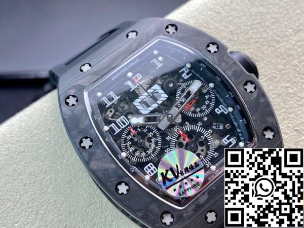 3 84 46f7d9a5 eda2 48a1 85a0 4fbdfba31ab8 Richard Mille RM011 1:1 Best Edition KV Factory Carbon Fiber Black Rubber Strap