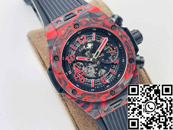 3 84 77a79851 33a3 4d25 a5af ca44f3695729 Hublot 빅뱅 411.QV.1123.NR.OVK21 1:1 베스트 에디션 HB 팩토리 카본 파이버 레드 케이스