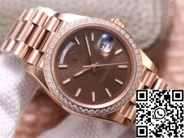 3 85 Rolex Day Date M228345RBR-0005 1:1 Best Edition EW Factory 18ct Rose Gold