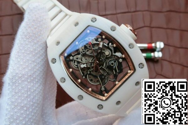 3 87 1b7796f9 d105 4ba4 9440 efba2de6c51e Richard Mille RM055 1:1 Best Edition KV Factory Weißes Keramik-Kautschukband