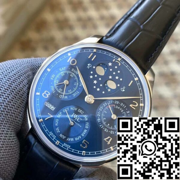 3 88 5c2c4000 8787 40f3 ad4b 58fd2d7539d1 IWC Portuguese Perpetual Calendar IW503401 1:1 Best Edition APS Factory Blue Dial