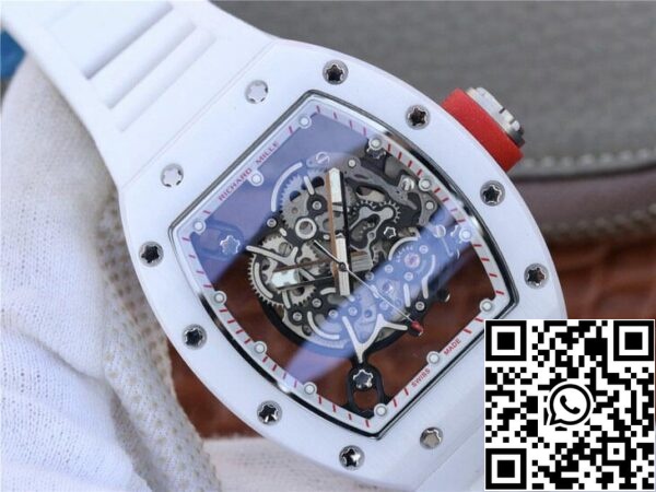 3 90 31a84c5b 4de1 4e61 9f58 e52519b23f86 Richard Mille RM055 1:1 Best Edition KV Factory Biały gumowy pasek