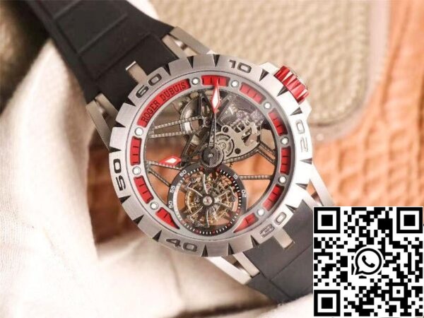 3 94 2e7b088e aebb 4e7a 94ab 80a53df8bdf3 Roger Dubuis Excalibur Spidr (кралска серия) RDDBEX0622 Tourbillon JB Factory 1:1 Best Edition червен циферблат със скелетон швейцарски RD505SQ