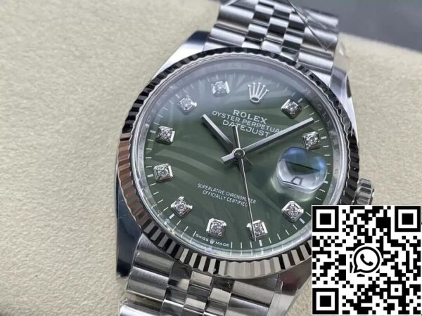 4 10 Rolex Datejust M126234-0055 36MM 1:1 Migliore Edizione Quadrante Verde Fabbrica Pulito