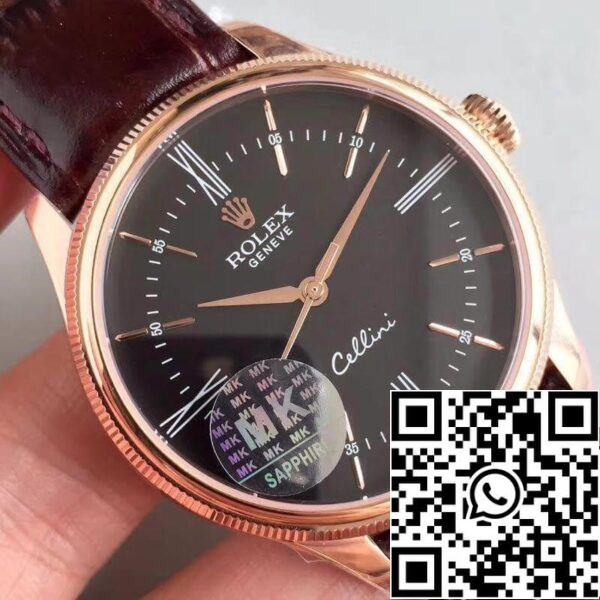 4 101 Rolex Cellini 50505 MKS Фабрика 1: 1 Най-доброто издание швейцарска ETA3132 черен циферблат