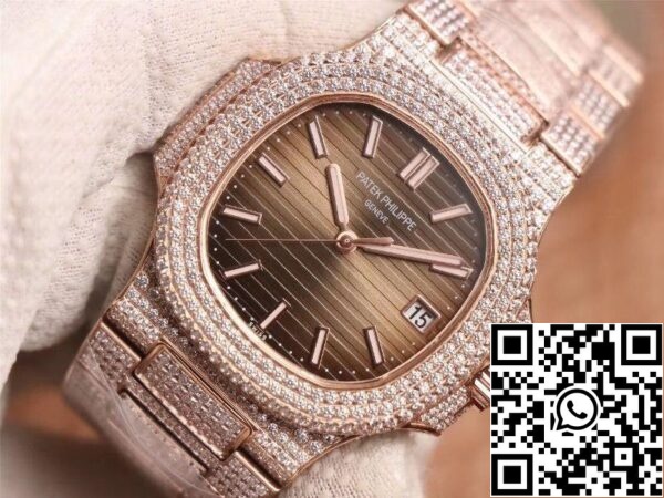 4 106 Patek Philippe Nautilus 5719-10G rózsaarany gyémánt 1:1 Best Edition R8 gyári gradiens barna számlap svájci cal.324 S C