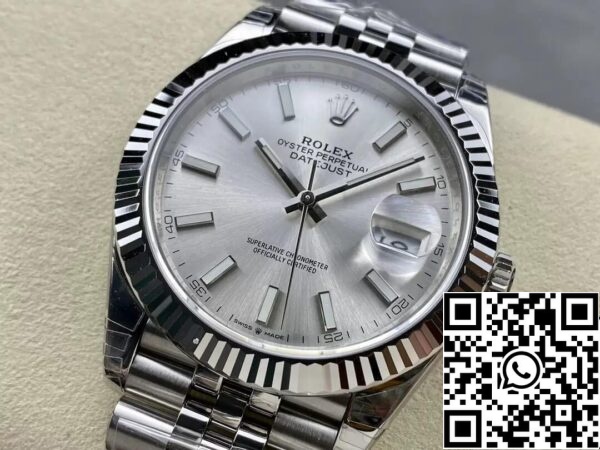 4 107 Rolex Datejust M126334-0004 1:1 Най-добро издание VS Фабрика Сребърен циферблат