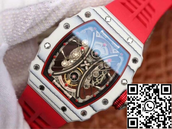 4 108 80315e34 6b89 4f0f b5bd d7f1812b0956 Richard Mille RM53-01 1:1 Best Edition KV Factory TPT Carbon Fiber Red Strap