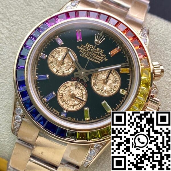 4 10 0d1adecb 15fe 4b9f b228 c722a37a0a11 Rolex Daytona 116595 RBOW 1:1 Best Edition TW Factory Oro Rosa Quadrante Nero