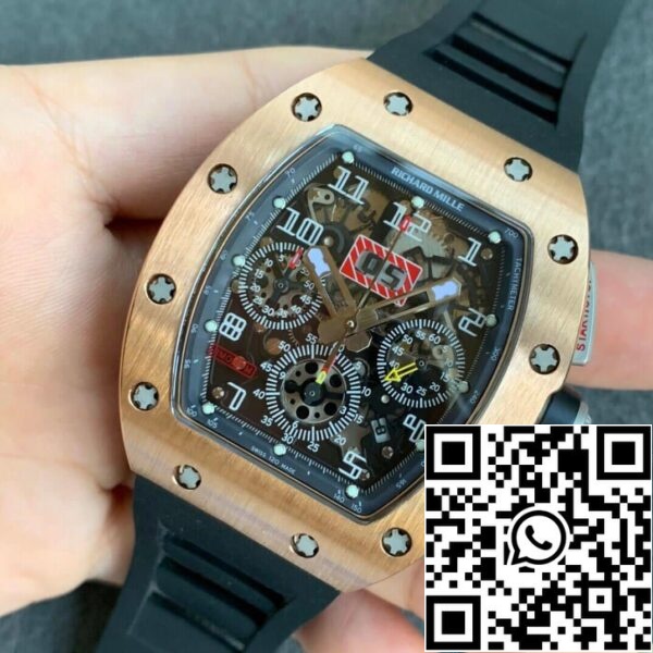 4 117 0ef23589 9347 4763 91ea 0d5d64d7048b Richard Mille RM11 1:1 Best Edition KV Factory Rose Gold Black Strap