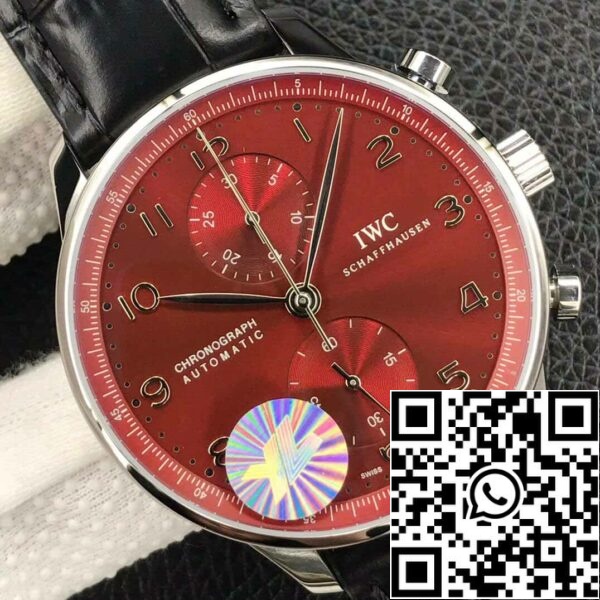 4 117 e8e5df45 6b2f 439d 9afc ac5b152d62ee IWC Portugieser Chronograph IW371616 1:1 Best Edition YL Factory Burgundy Red Dial (vörös számlap)