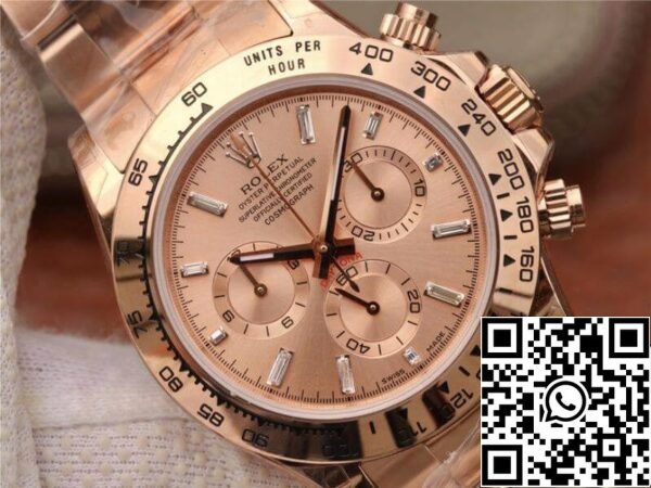 4 119 Rolex Daytona Cosmograph 116508 JH Factory 1:1 Paras painos Sveitsin ETA4130 Rose Gold Dial