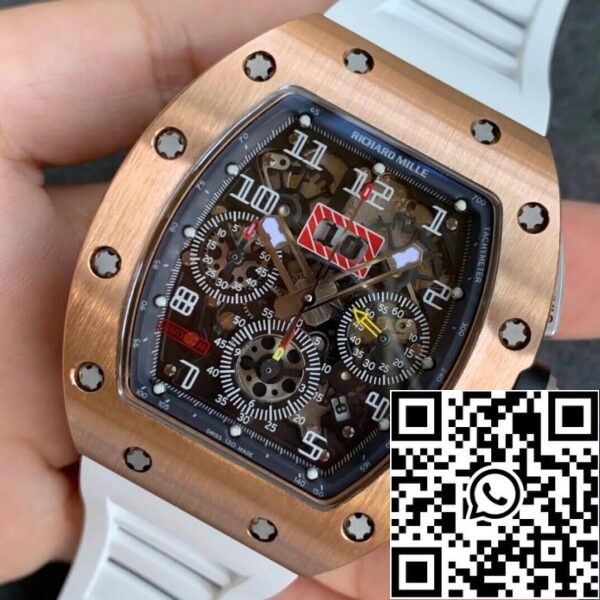 4 119 d709c370 4d55 4c85 a42d 6e16f24e5fb1 Richard Mille RM11 1:1 Best Edition KV Factory Ouro rosa Bracelete branca