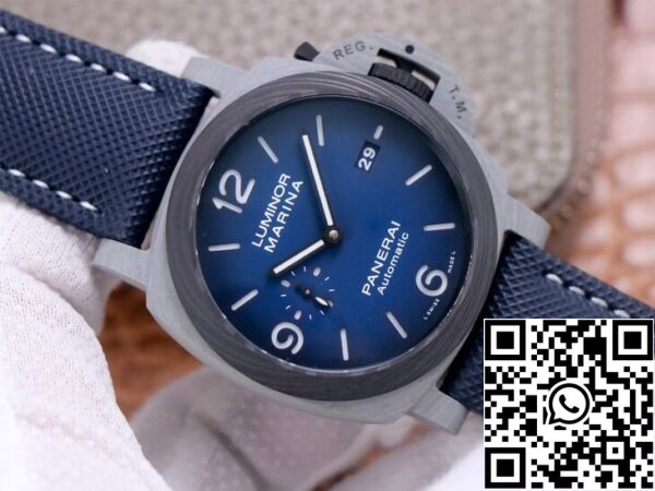 4 11 e80390cb f795 4007 be75 202a4bf67a22 Panerai Luminor PAM1663 1:1 Best Edition VS Fabrieksgerookte Blauwe Wijzerplaat