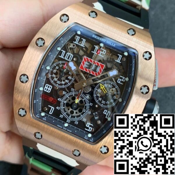 4 120 1036663c 008a 425d 9164 caeda1031ce8 Richard Mille RM11 1:1 Best Edition KV Factory rózsaarany Camouflage szíj