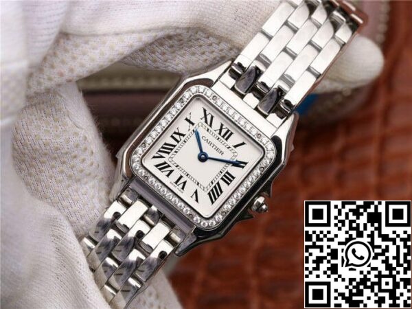 4 121 18669709 dca9 4380 bd1a b7f2fce88aca Panthere De Cartier W4PN0008 1:1 Best Edition GF Factory Diamond Silver Dial