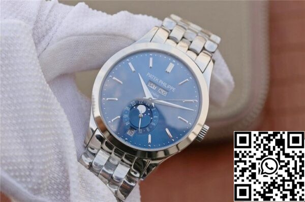 4 129 Patek Philippe Complicações 5396/1G-001 1:1 Melhor Edição KM Fábrica Ouro Branco Mostrador Azul