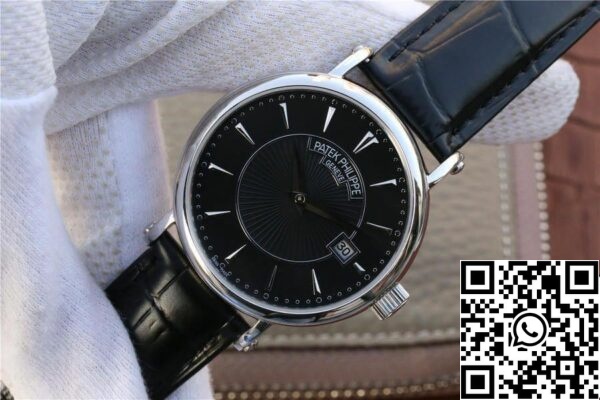 4 135 Patek Philippe Calatrava 5153G-001 1:1 Best Edition ZF Factory Черный циферблат