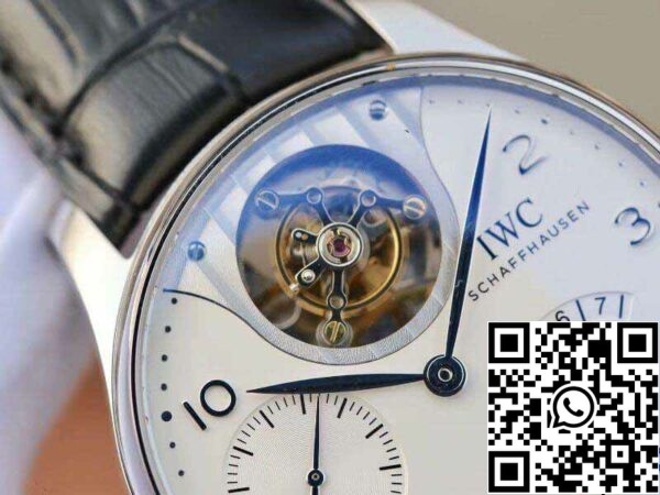 4 149 28413f80 7076 4e01 b275 ae71577b6d32 IWC Portuguese IW504202 Real Tourbillon 1:1 Best Edition Mostrador branco com bracelete em pele preta Swiss ETA Tourbillon