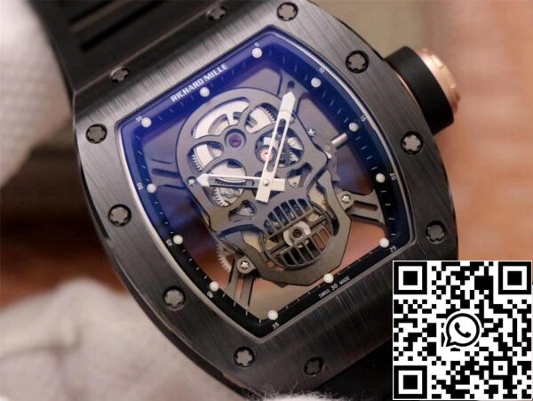 4 14 1b9ff5c6 2379 4b35 b1e8 9e86ab01baac Richard Mille RM052-01 1:1 Best Edition ZF Factory Black Ceramic Grey Skull Dial Swiss Movement