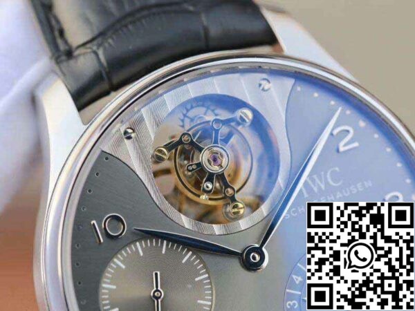 4 150 ab1dbdb5 be4a 4706 a782 30aa9747600c IWC Portoghese IW504210 Tourbillon 1:1 Best Edition Quadrante grigio ardesia su cinturino in pelle nera Movimento svizzero ETA Tourbillon