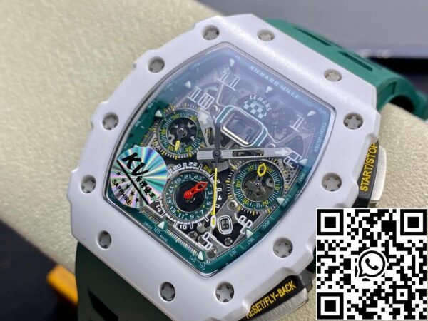 4 156 Richard Mille RM011-03 1:1 Najlepsza edycja KV Factory Zielony pasek