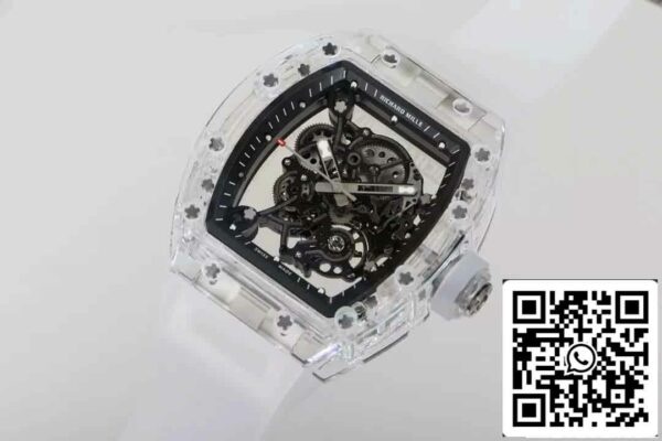 4 15 6f0ab864 059d 4854 87f8 109b46bb4a16 Replica Richard Mille RM055 Best Edition RM Factory átlátszó csontvázas számlapja