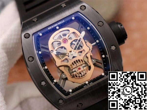 4 15 7ee76fd7 c37d 456a 891a 541da083217e Richard Mille RM052-01 1:1 Best Edition ZF Factory Rose Gold Skull Dial Swiss Mechanizm