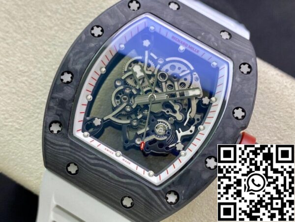 4 165 8b14a584 7cce 45ab 9fd8 ecd343ccac7e Richard Mille RM055 1:1 Best Edition KV Factory V2 Hvid gummirem