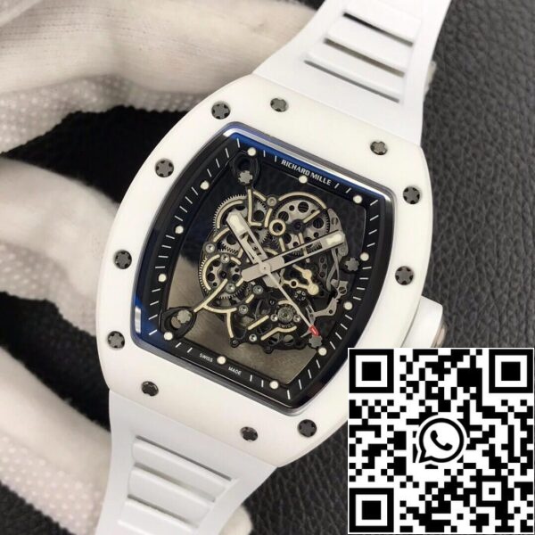 4 16 782f0487 afc3 40af b8bf 6ed0b308e47d Richard Mille RM055 1:1 Meilleure édition ZF Factory Céramique blanche