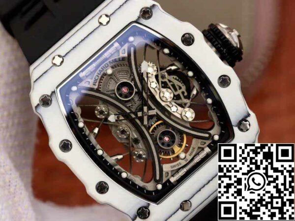 4 173 Richard Mille Pablo Mac Donough RM53-01 1:1 Best Edition Sveitsin ETA Tuotu mekaaninen liike Skeleton Dial Musta kumisilmukka