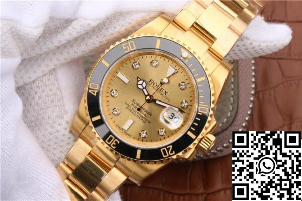 4 178 Rolex Submariner 116618 1:1 Best Edition Noob Factory V7 aranyozott gyémántokkal díszített számlapja