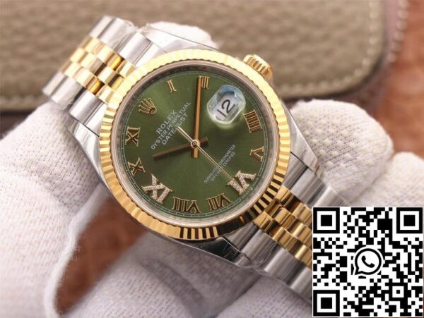 4 181 4add85bb 35a6 4165 bc37 73ed97ea3da8 Rolex Datejust M126233-0025 1:1 Best Edition EW Factory Diamond-Studded Olive Green Dial