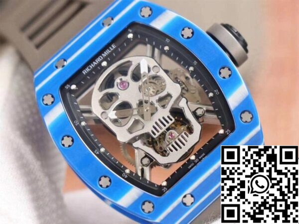 4 188 Richard Mille RM052-01 1:1 Mejor Edición JB Factory Tourbillon Suizo de Cerámica Azul