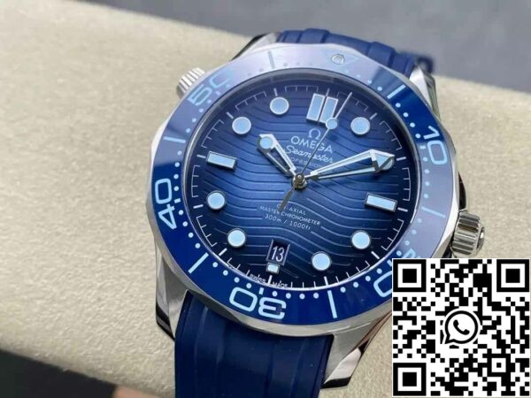 4 18 7ed0fcc7 66d4 4205 9f67 da97e701367d Omega Seamaster Diver 300M 210.32.42.20.03.002 Sommer Blau 1:1 Best Edition VS Factory Kautschukarmband