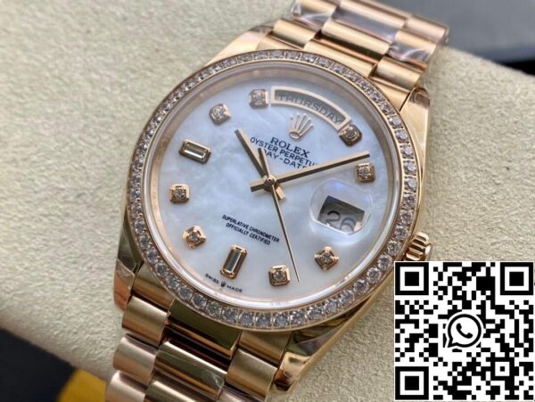 4 18 f094fe84 dbbf 4455 ab6c 187aba2e820f Rolex Day Date 128238 1:1 Best Edition EW Factory V2 Diamond-set Bezel